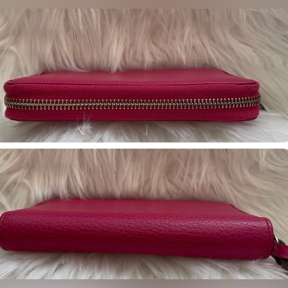 GUCCI 
Fuchsia Leather Zip Wallet - Picture 3 of 9